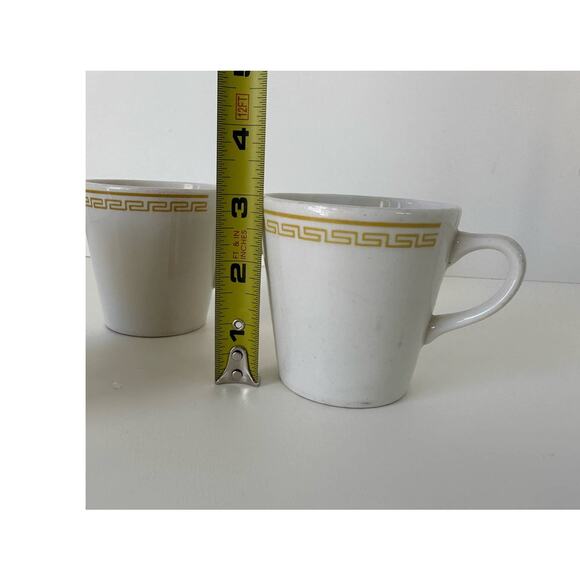 Vintage 1990s Homer Laughlin pattern "Athena" restaurant set of 3 mugs - Picture 4 of 11